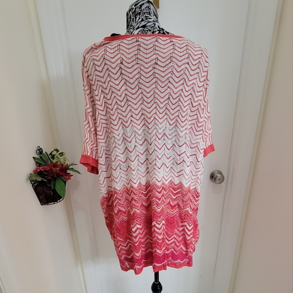 BCBG Maxazria Pink &White Knit Sweater Top Azaeleacom OS One Size fits m… - Picture 15 of 16